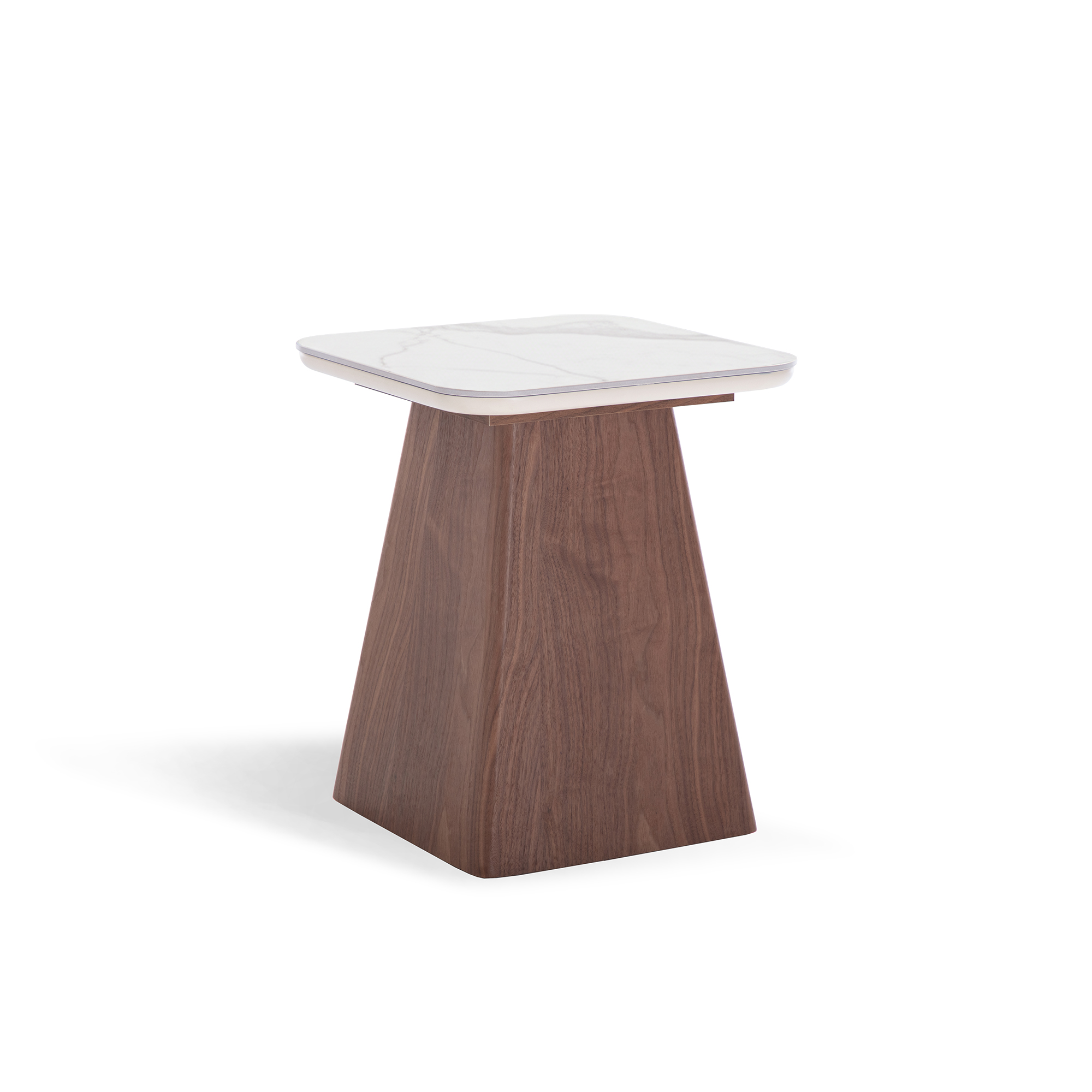 Miller Modern Nesting Coffee Table Set | Travertine & Walnut