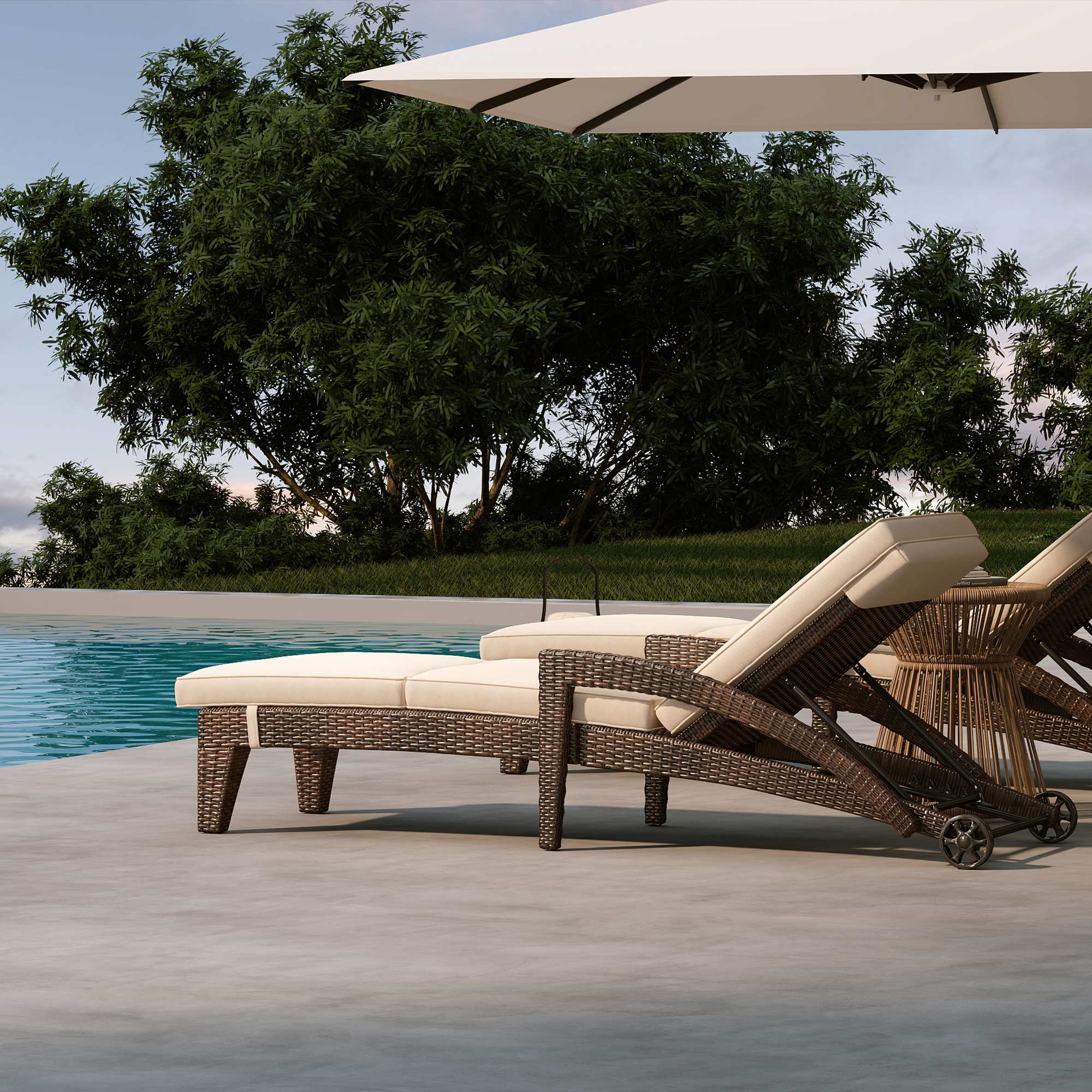 Brich Outdoor Chaise Lounge (Set of 2)