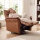 34.5" W Faux Leather Swivel Glider Power Recliner