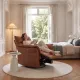 34.5" W Faux Leather Swivel Glider Power Recliner