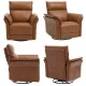 34.5" W Faux Leather Swivel Glider Power Recliner