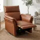 34.5" W Faux Leather Swivel Glider Power Recliner