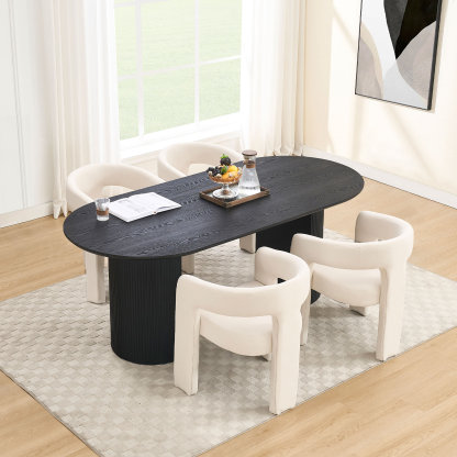 Mateo Oval Dining Table With Dove Chairs Set