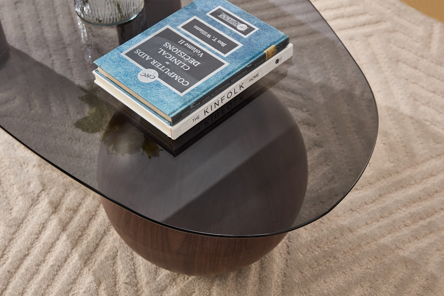 Eden 55'' Modern Coffee Table with Glass Top | DAYALANE