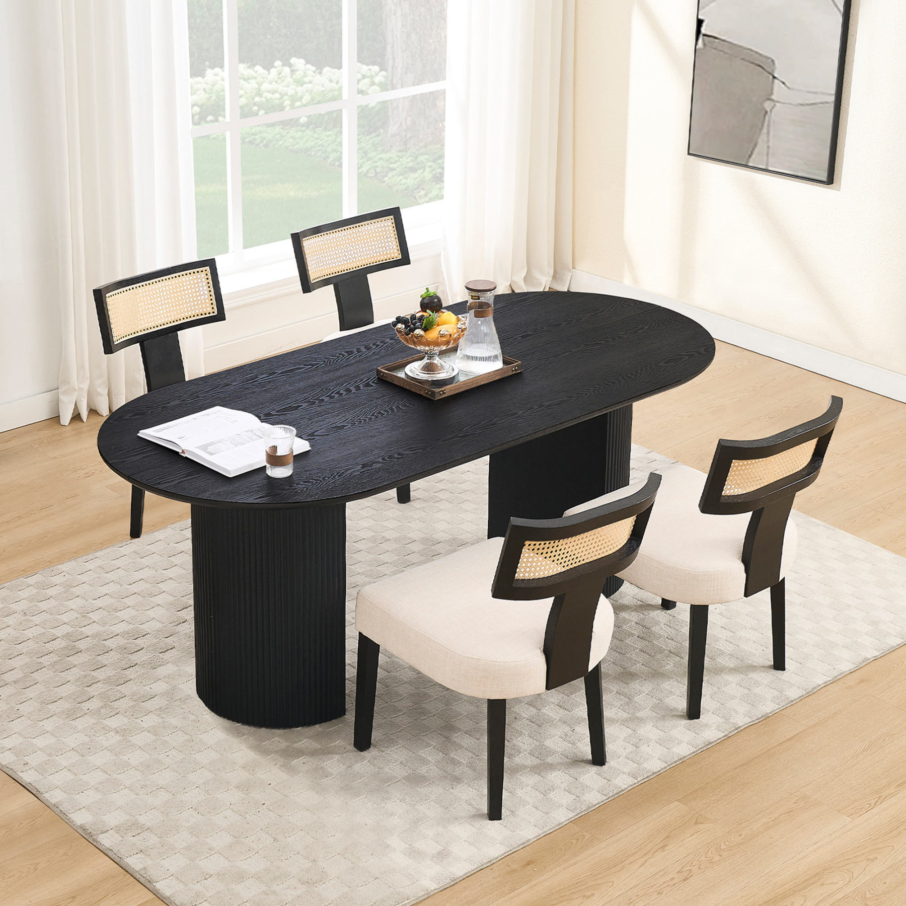 Mateo Oval Dining Table With Payson Chairs Set