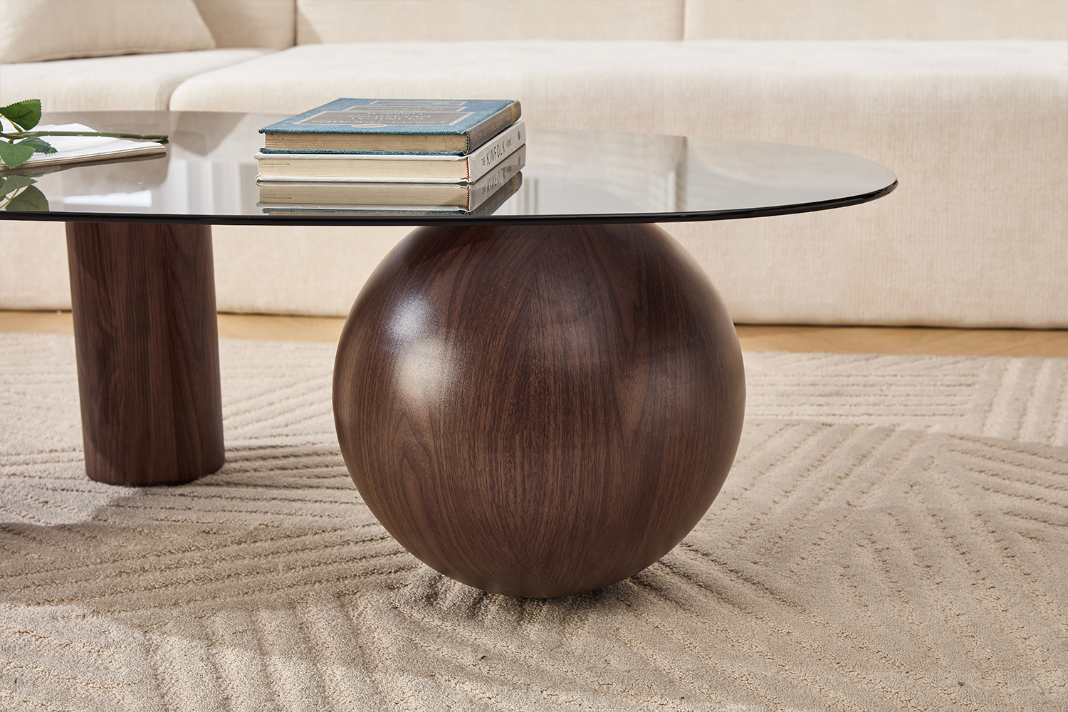 Eden 55'' Modern Coffee Table with Glass Top | DAYALANE