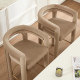 affordable bar stools modern beige upholstered counter stools with armrests and gold footrests at contemporary kitchen island