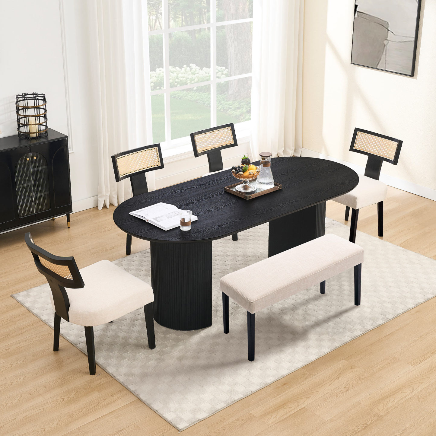 Mateo Oval Dining Table With Payson Chairs Set