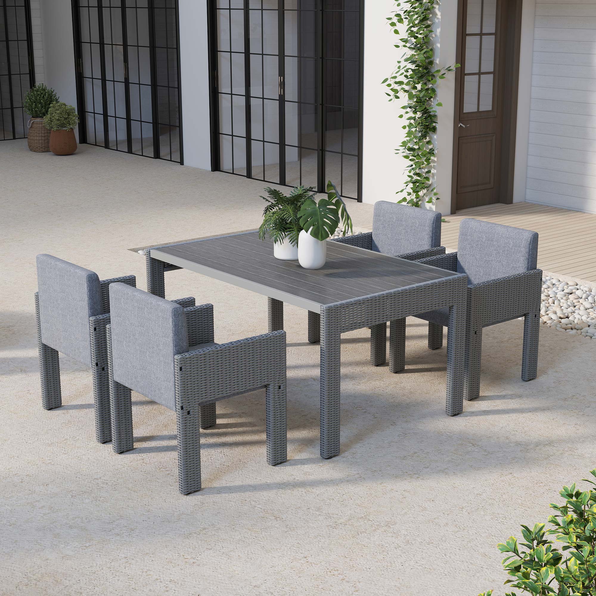 Relen Outdoor Dining Set, - Daya Lane
