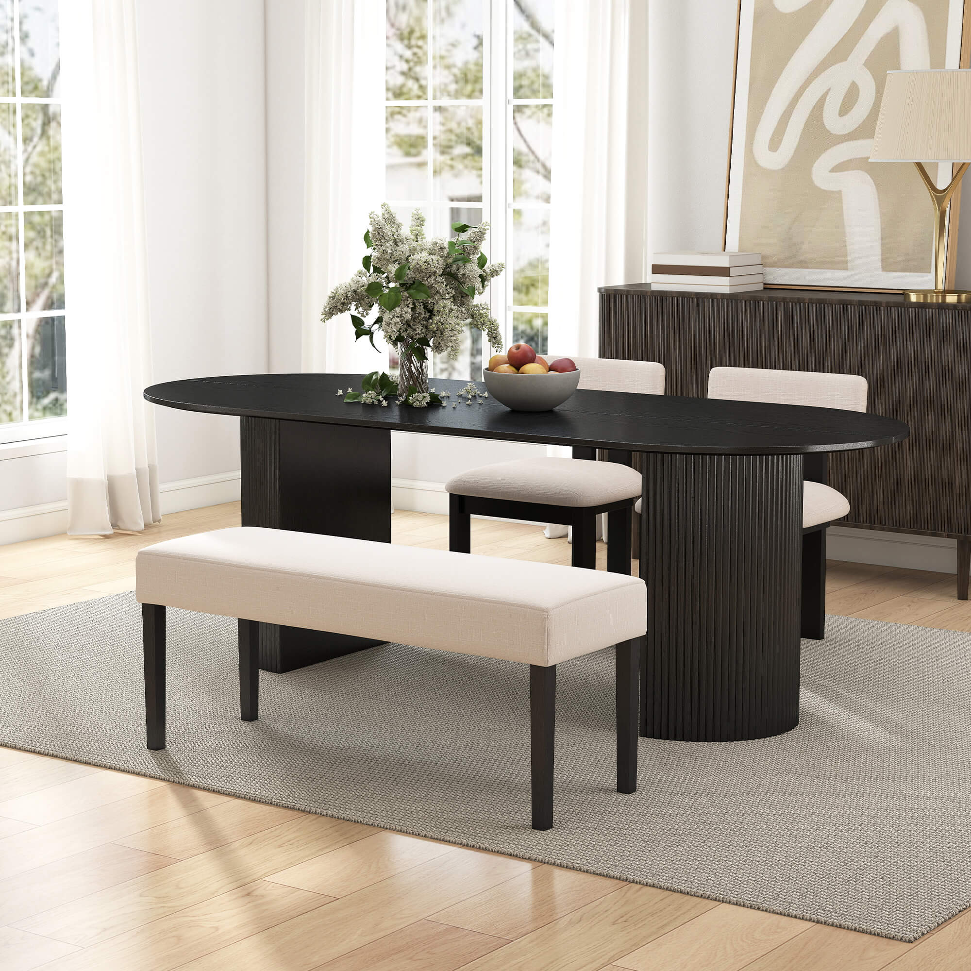 Mateo Oval Dining Table With Payson Chairs Set