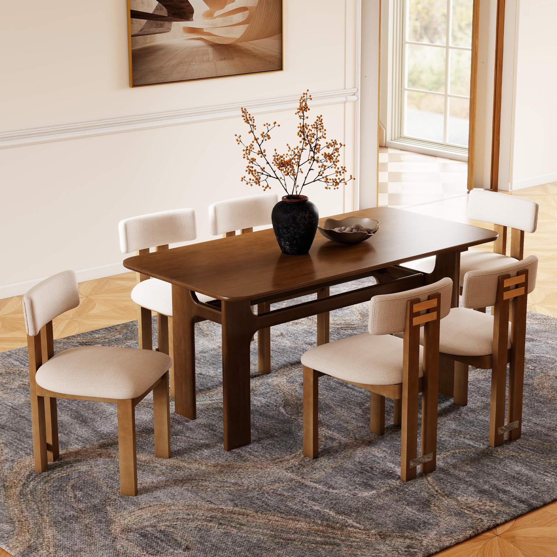 Leon 63'' Wooden Dining Table Set