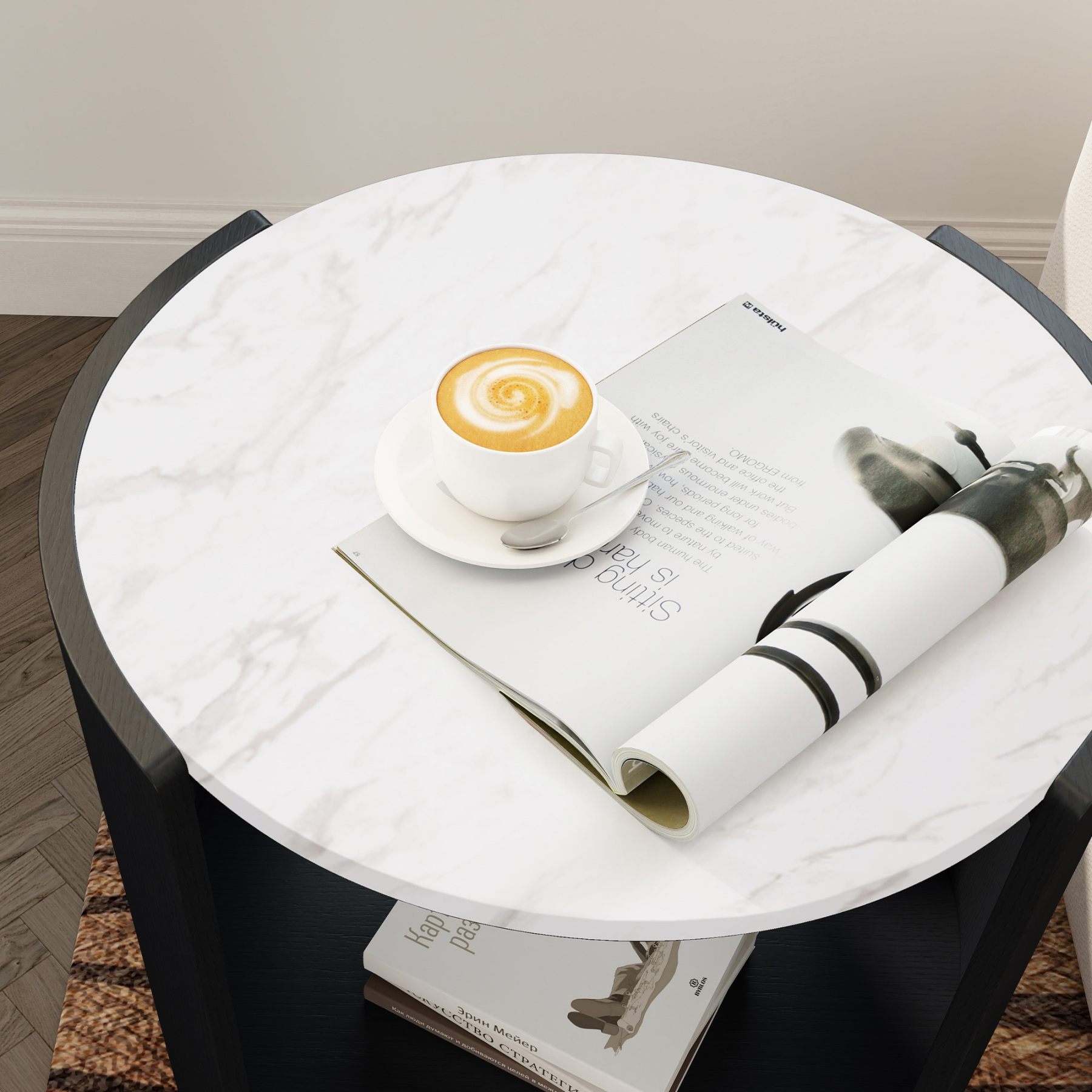 Gia Cultured Marble Side Table