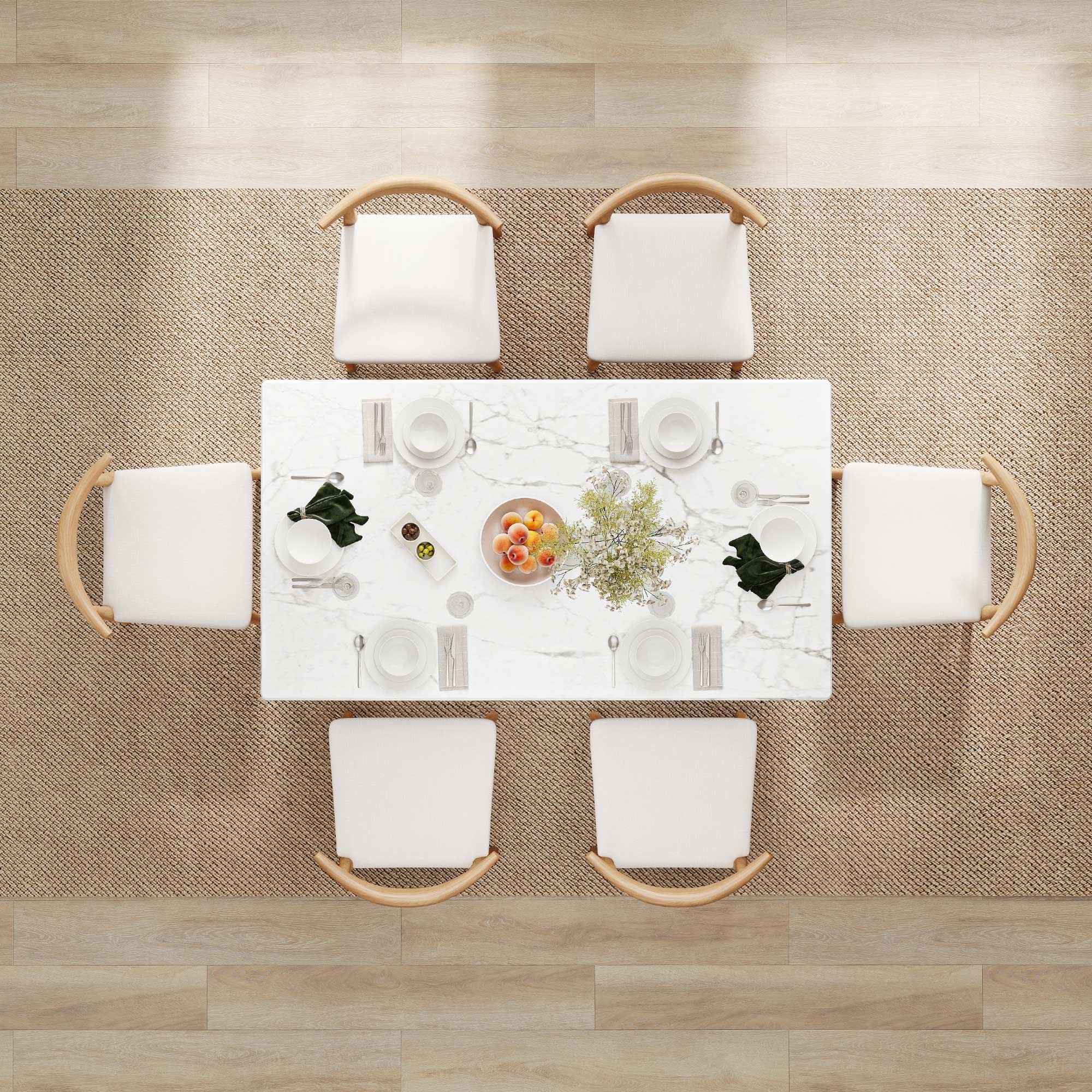 Alex 63'' Rectangle Dining Table Set For 4-6