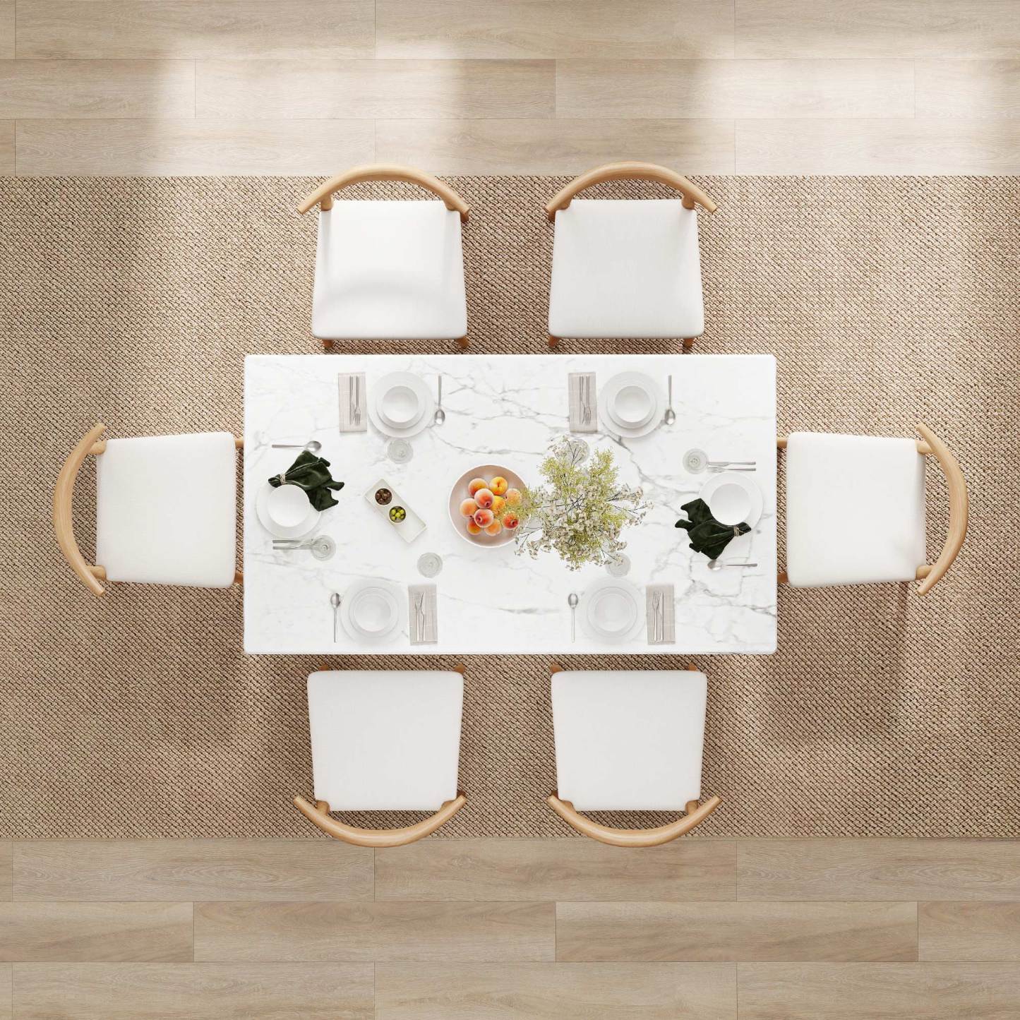 Alex 63'' Rectangle Dining Table Set For 4-6