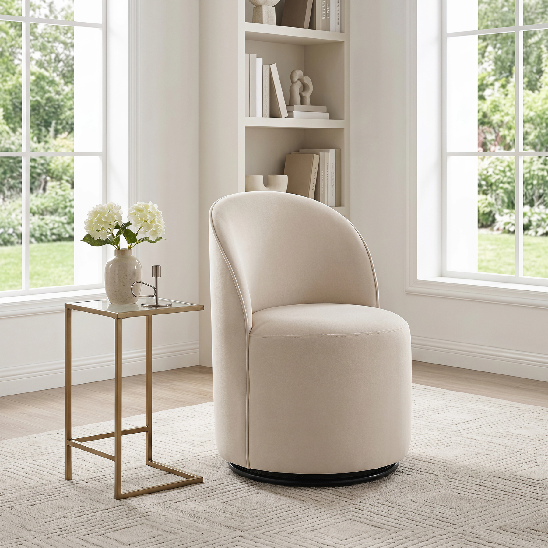 Ryan Modern Upholstered Swivel Dining Chair