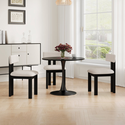 35'' Tulip Black Dining Table Set