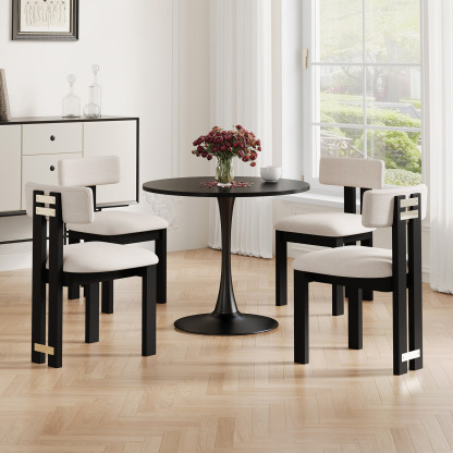 35'' Tulip Black Dining Table Set