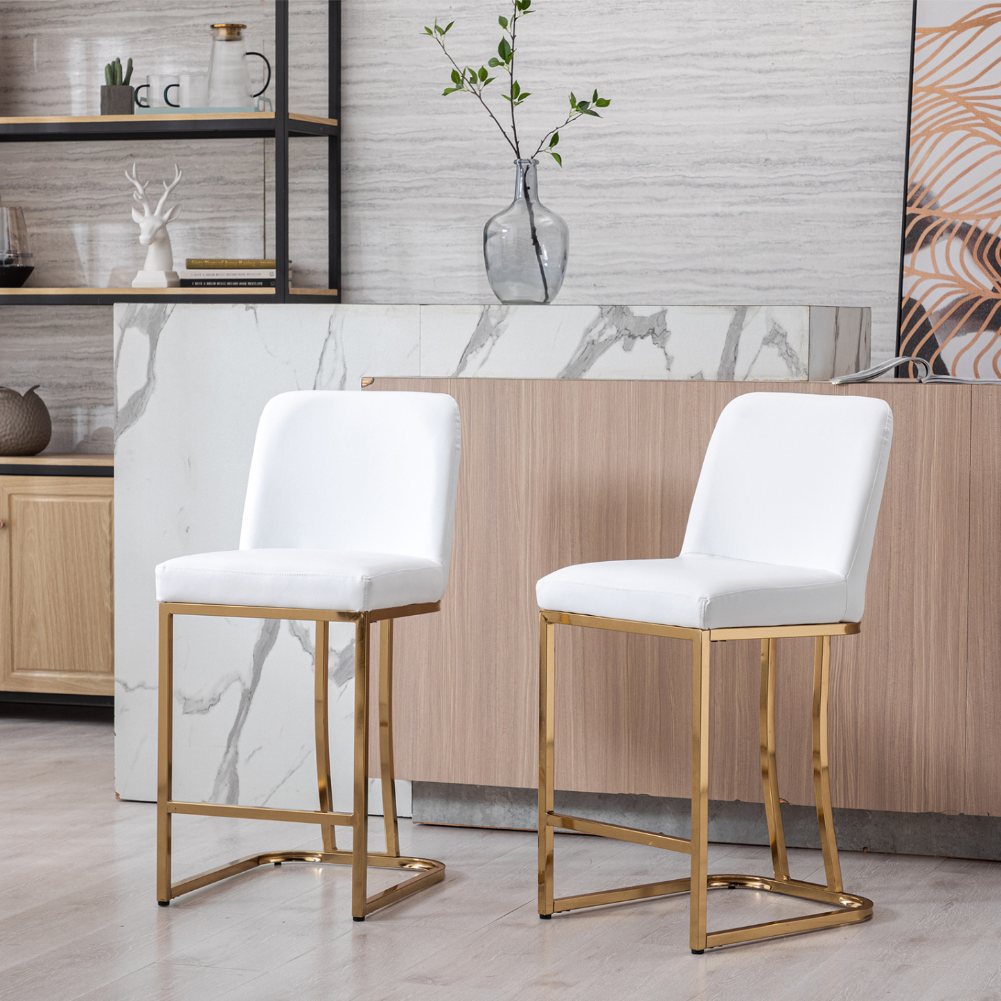 Square Counter & Bar Stools (Set of 2)