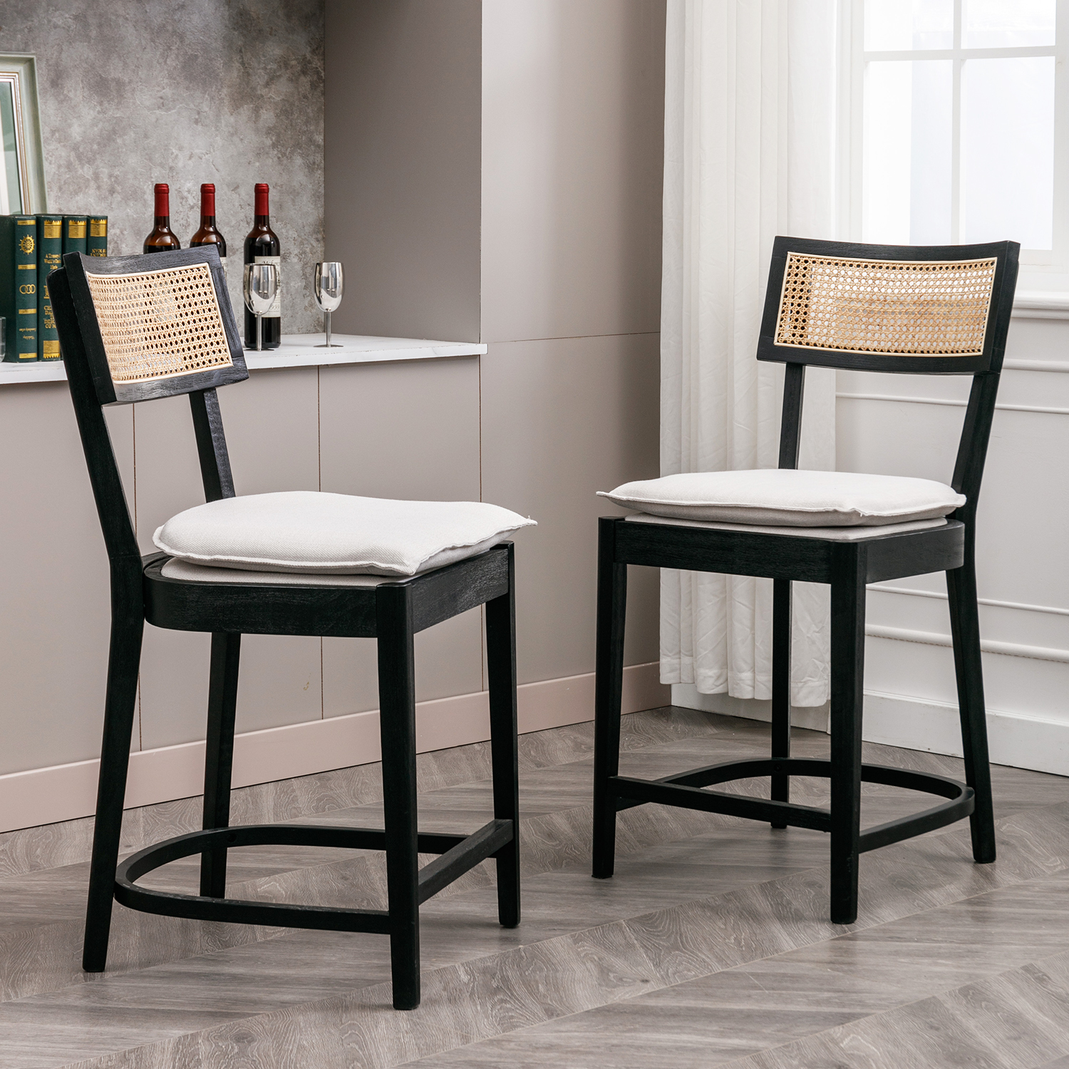 Walter Cane Counter & Bar Stools (Set of 2)