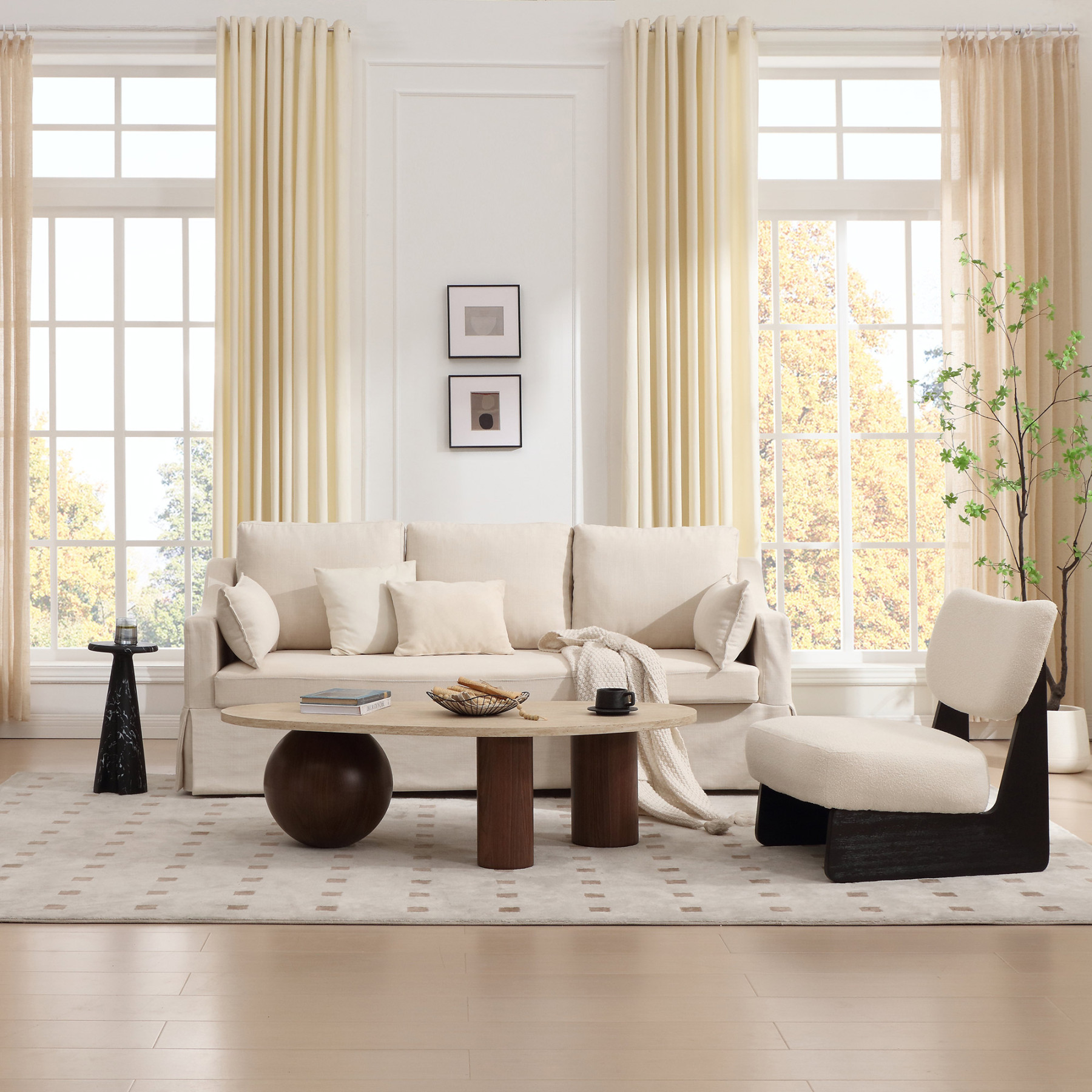 Leah Cultured Marble Side Table