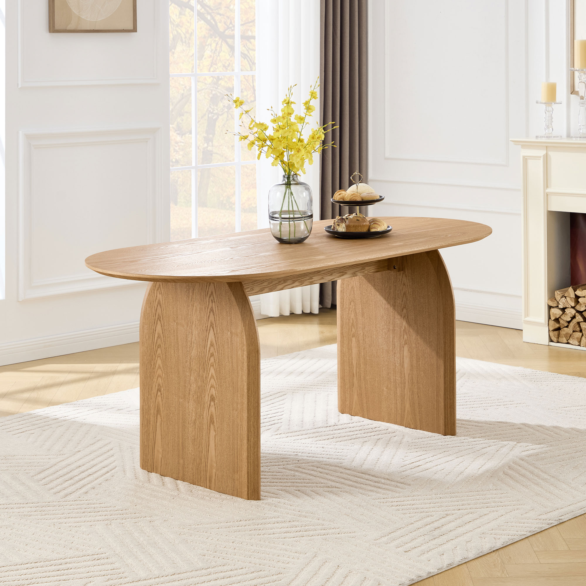 Birch Oval Dining Table 71'' – DAYALANE