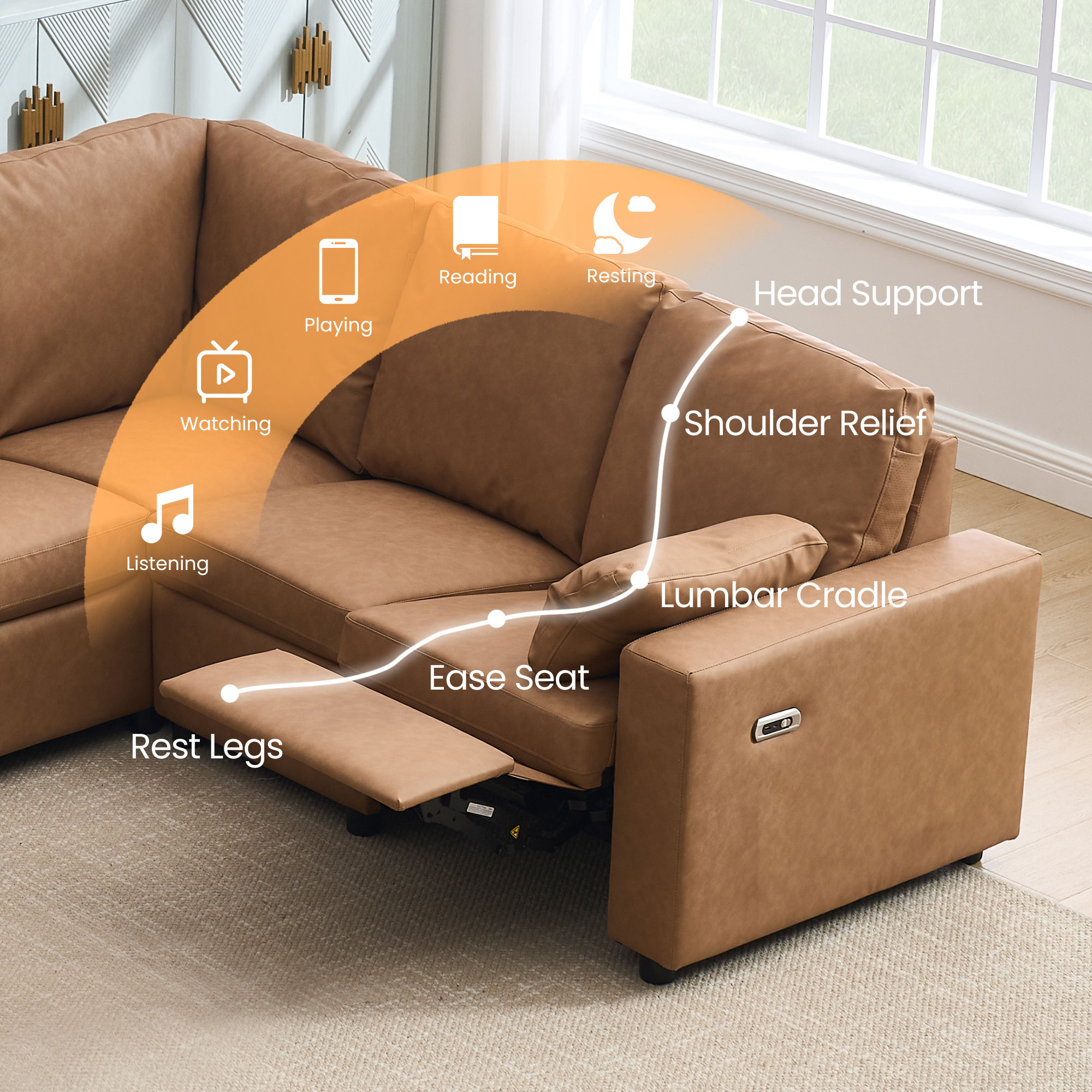 Levi Reclining Sectional Sofa With Storage