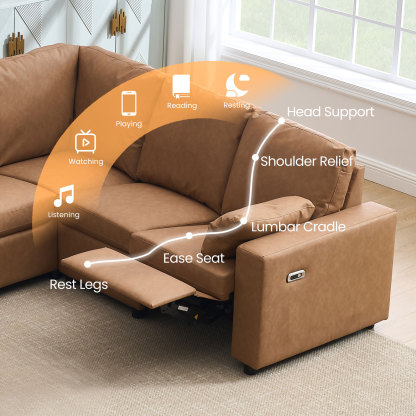 Levi Reclining Sectional Sofa With Storage