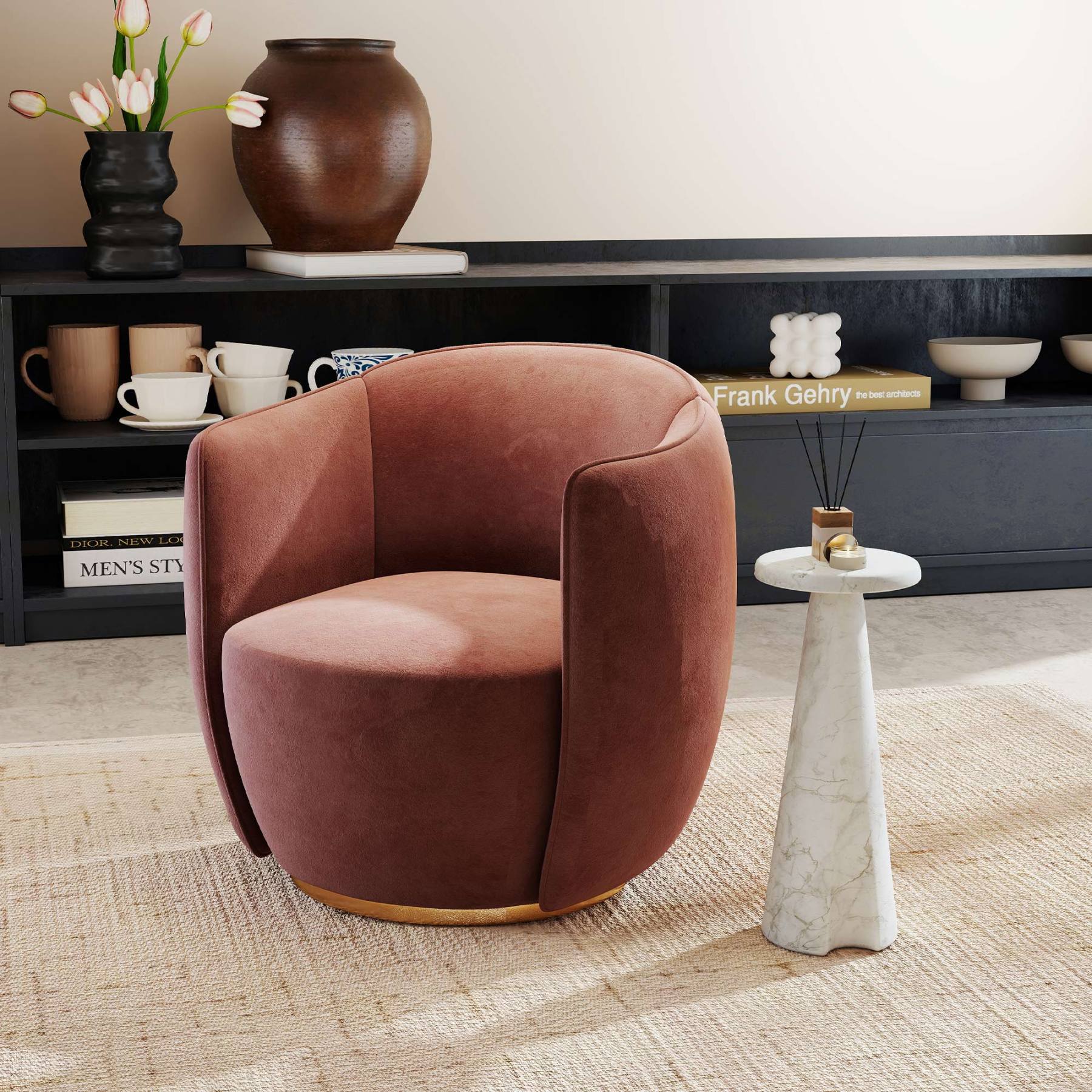 Lauren Cultured Marble Side Table