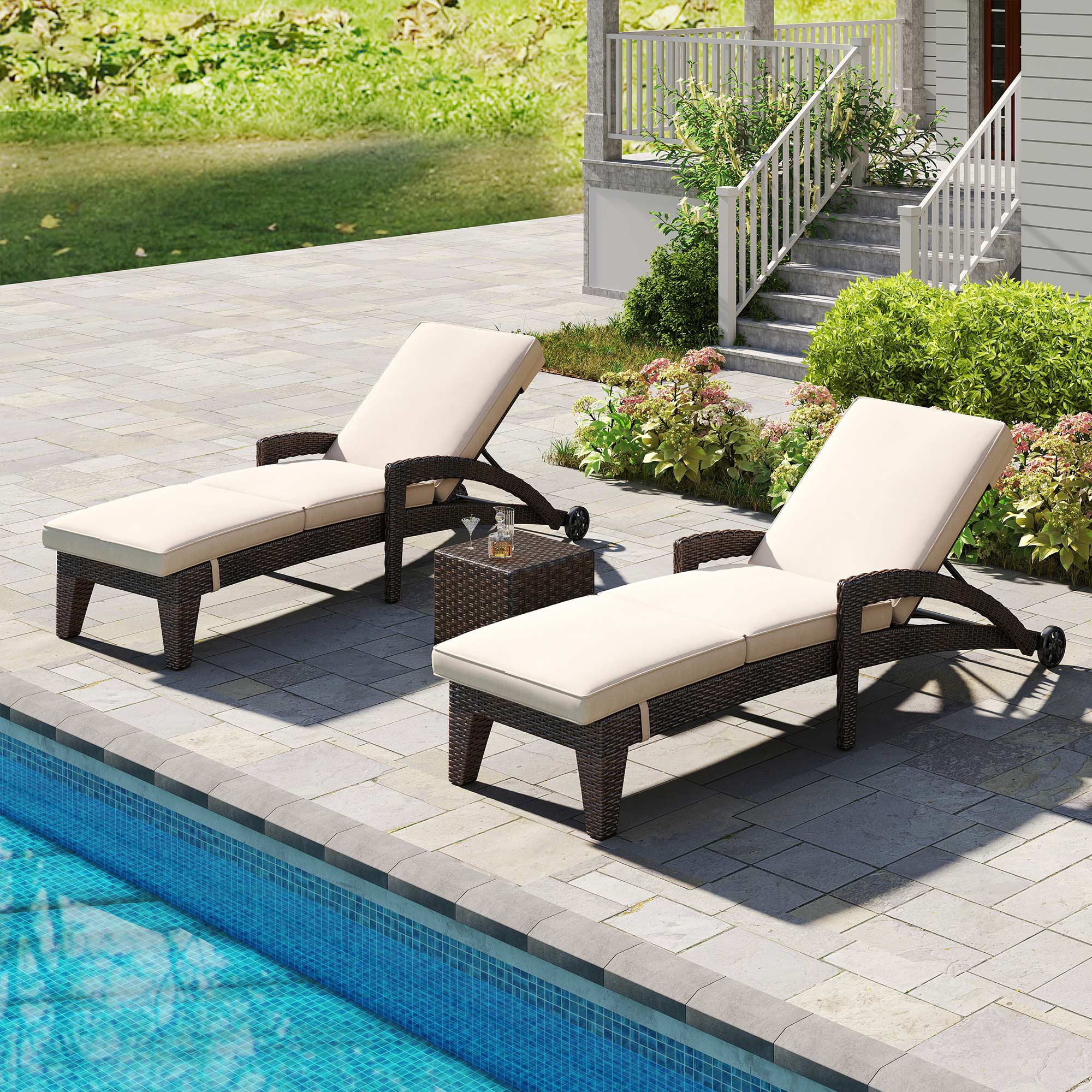 Brich Outdoor Chaise Lounge (Set of 2)