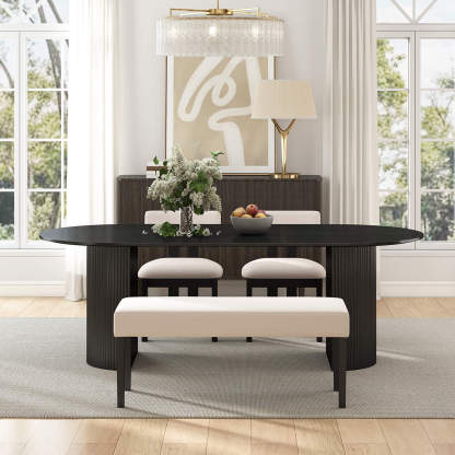 Mateo Oval Dining Table With Payson Chairs Set