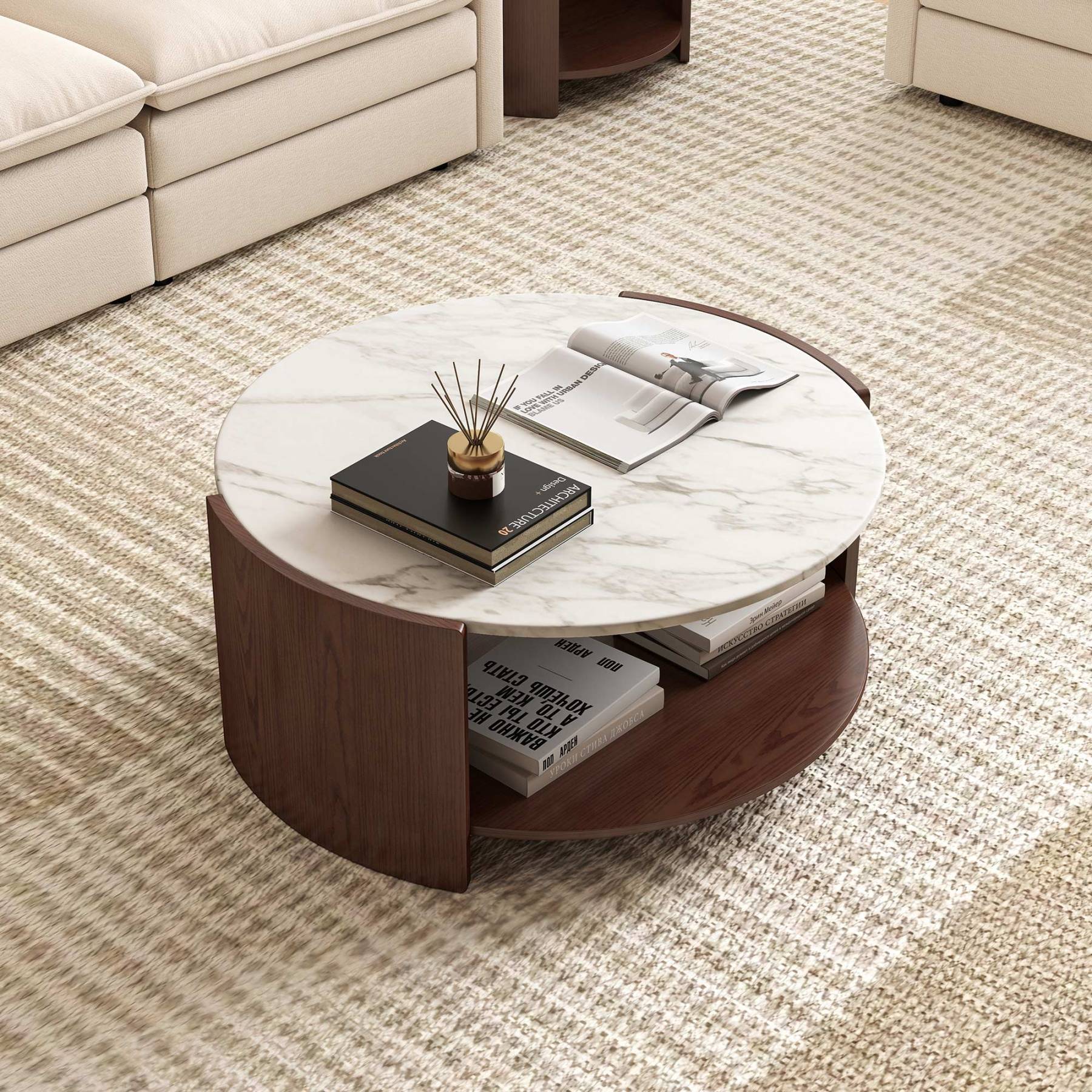 Gia Cultured Marble Coffee Table