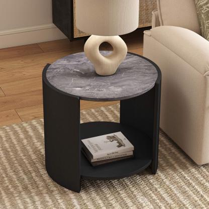 Gia Cultured Marble Side Table
