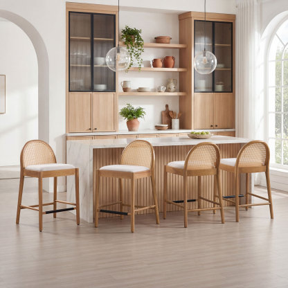 Salem Rattan Bar Stools (Set of 2)