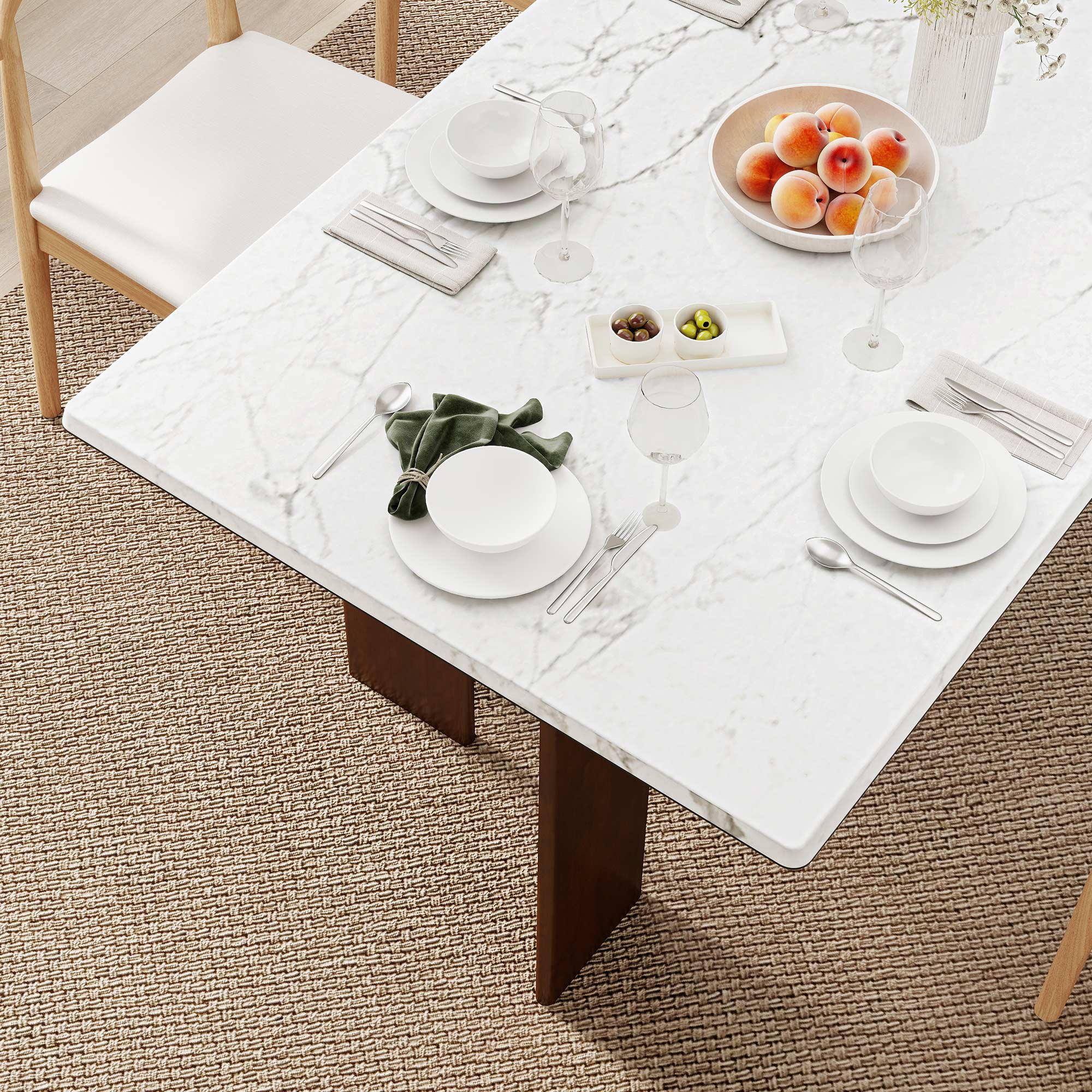 Alex 63'' Rectangle Dining Table Set For 4-6