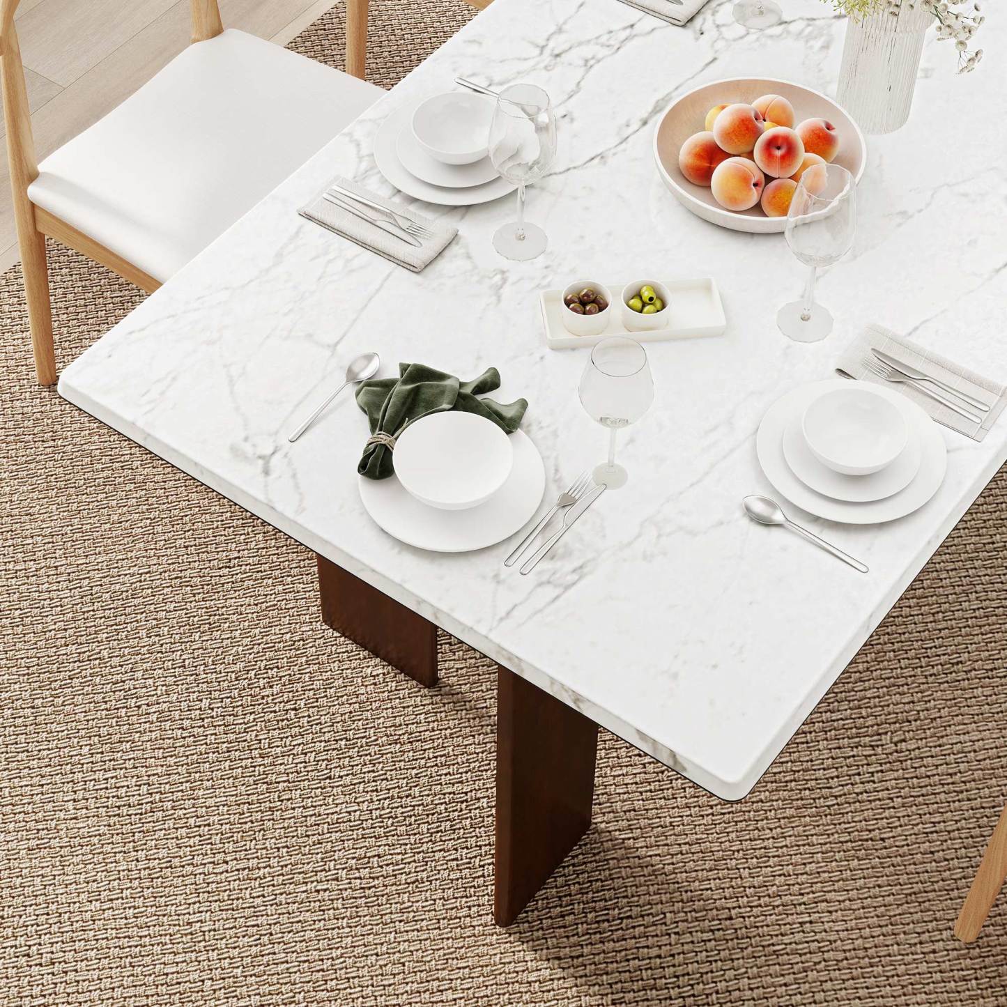 Alex 63'' Rectangle Dining Table Set For 4-6