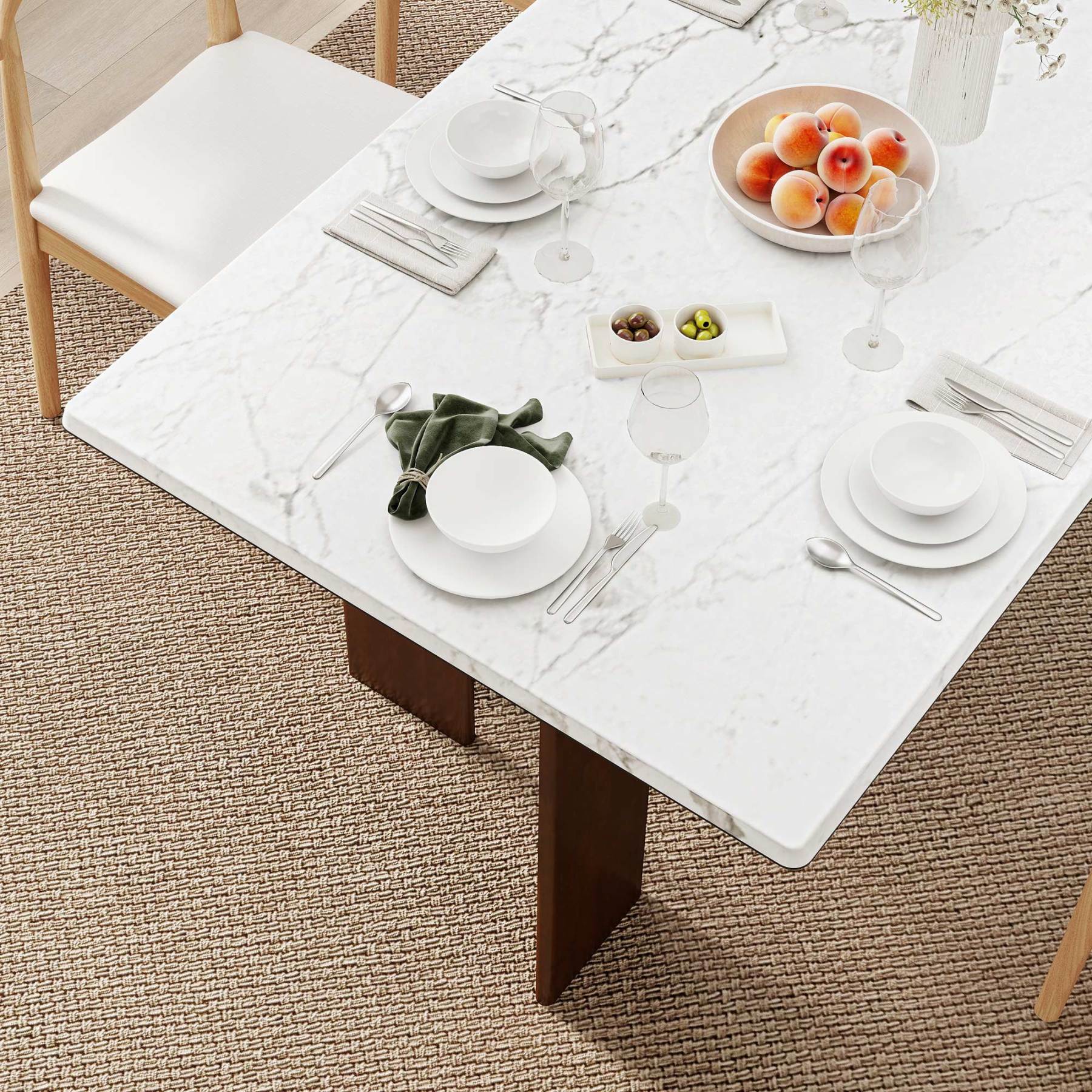 Alex 63'' Rectangle Dining Table Set For 4-6