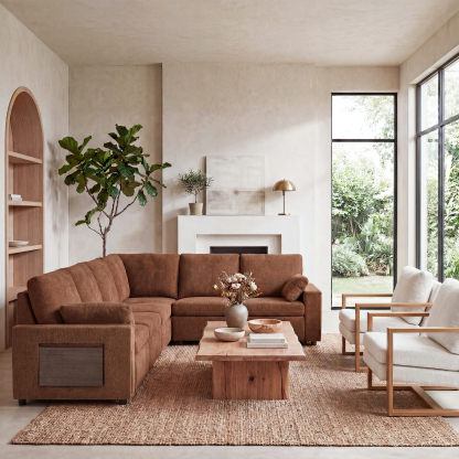 [CLEARANCE] Levi Modern Reclining Sectional Sofa With Storage & Power Recliner