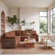 [CLEARANCE] Levi Modern Reclining Sectional Sofa With Storage & Power Recliner