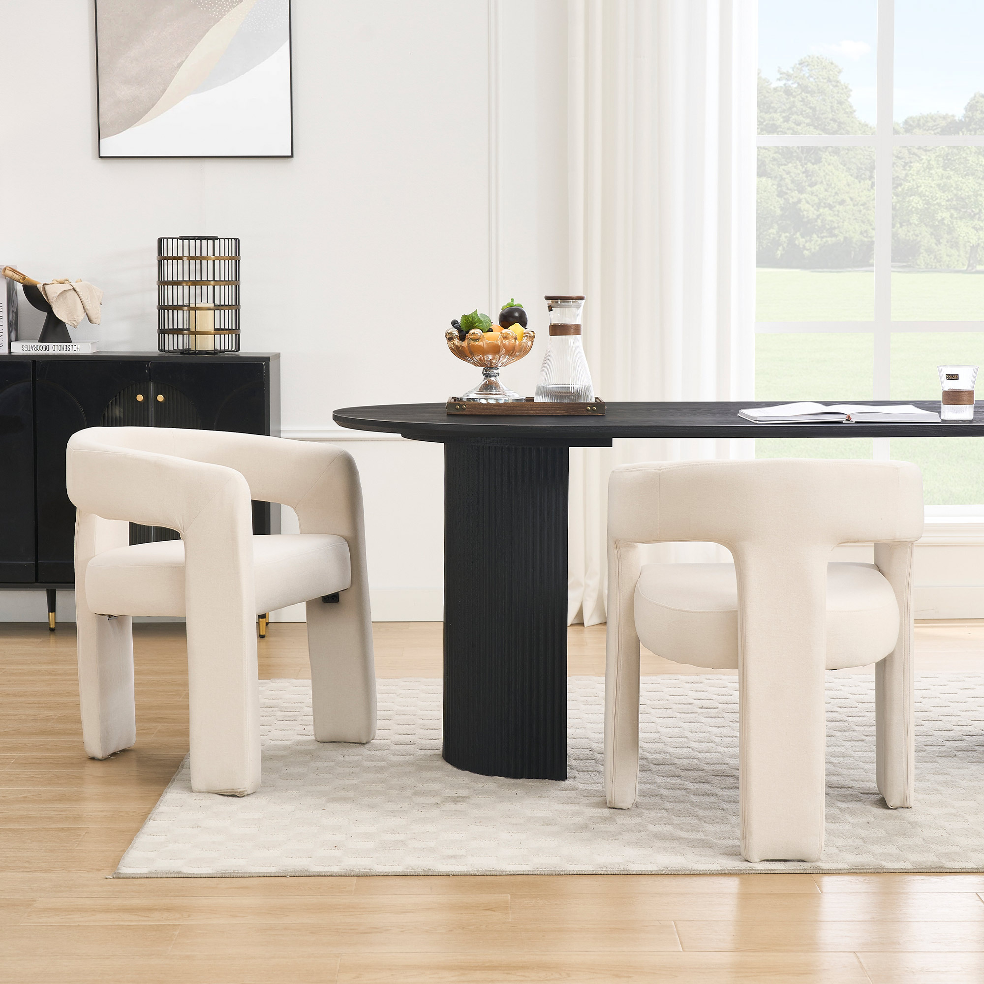 Mateo Oval Dining Table With Dove Chairs Set – DAYALANE