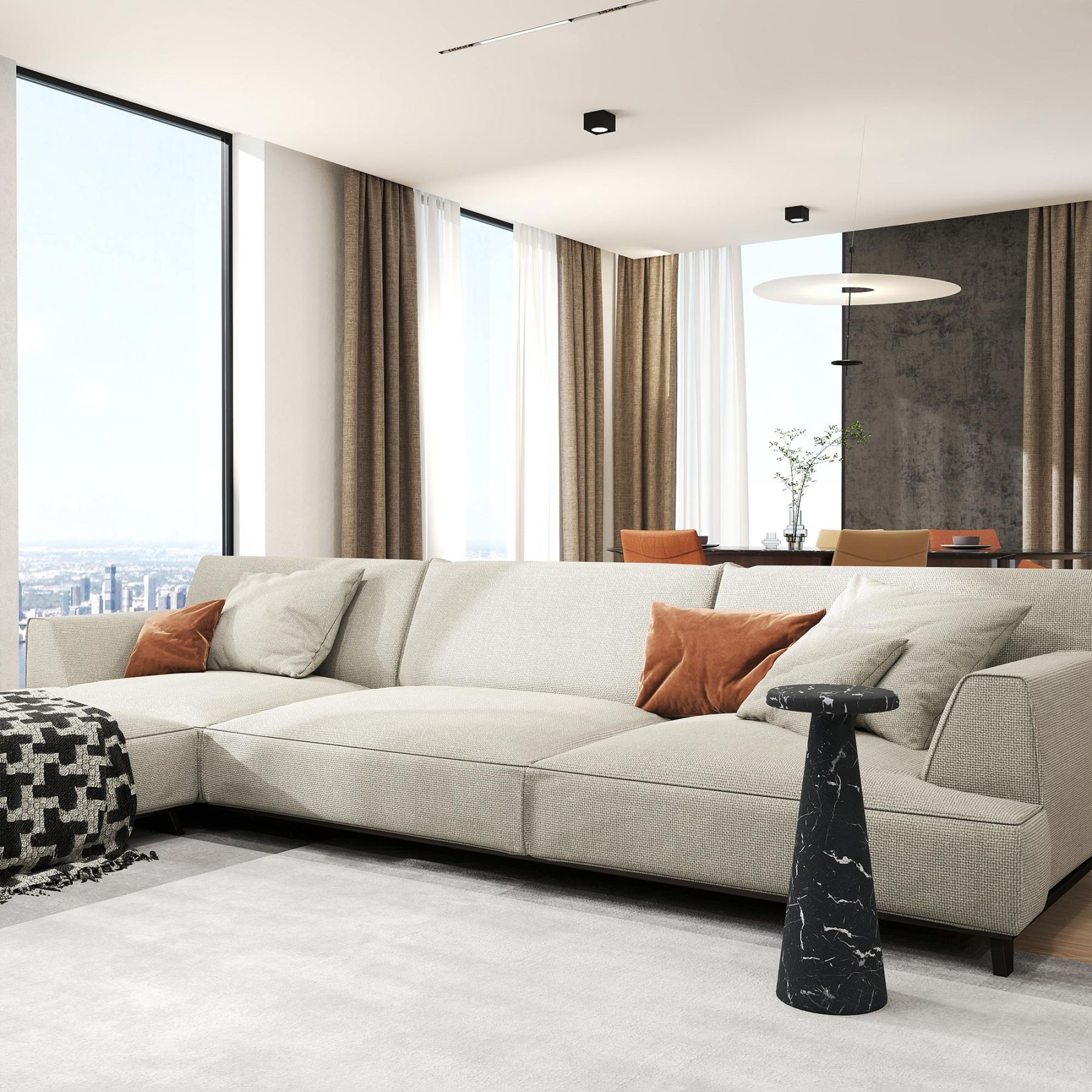 Lauren Cultured Marble Side Table