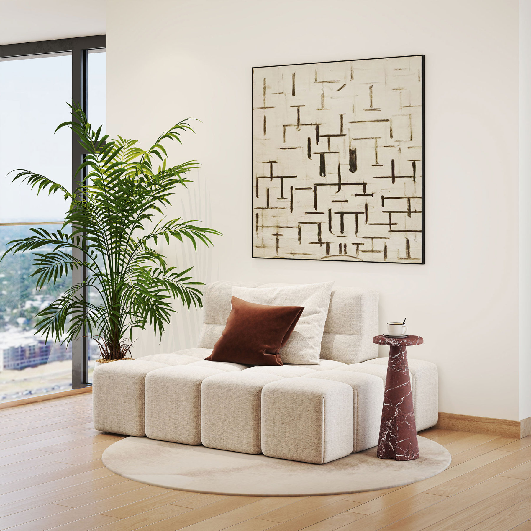 Lauren Cultured Marble Side Table