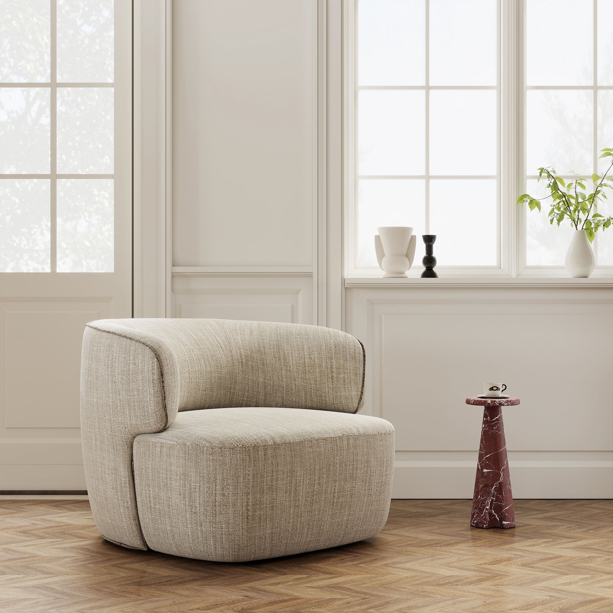 Lauren Cultured Marble Side Table