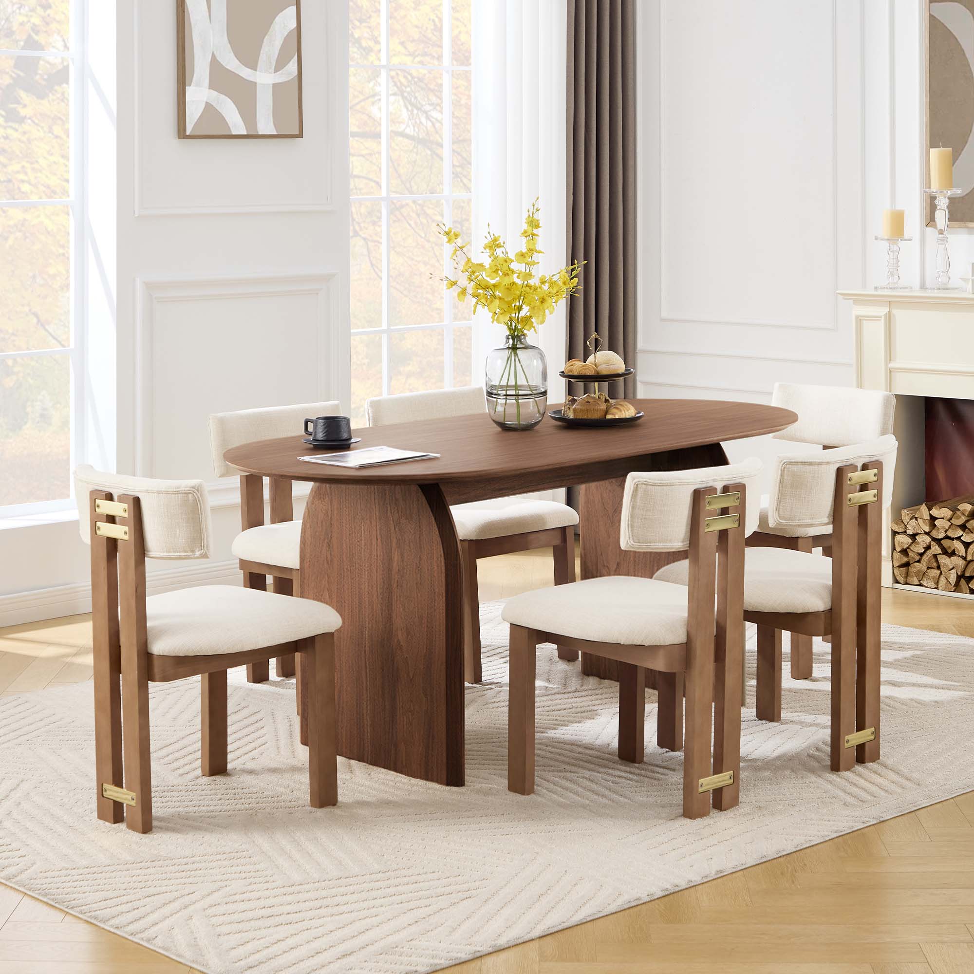 Birch Oval Dining Table 71''