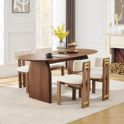 Birch Oval Dining Table Set