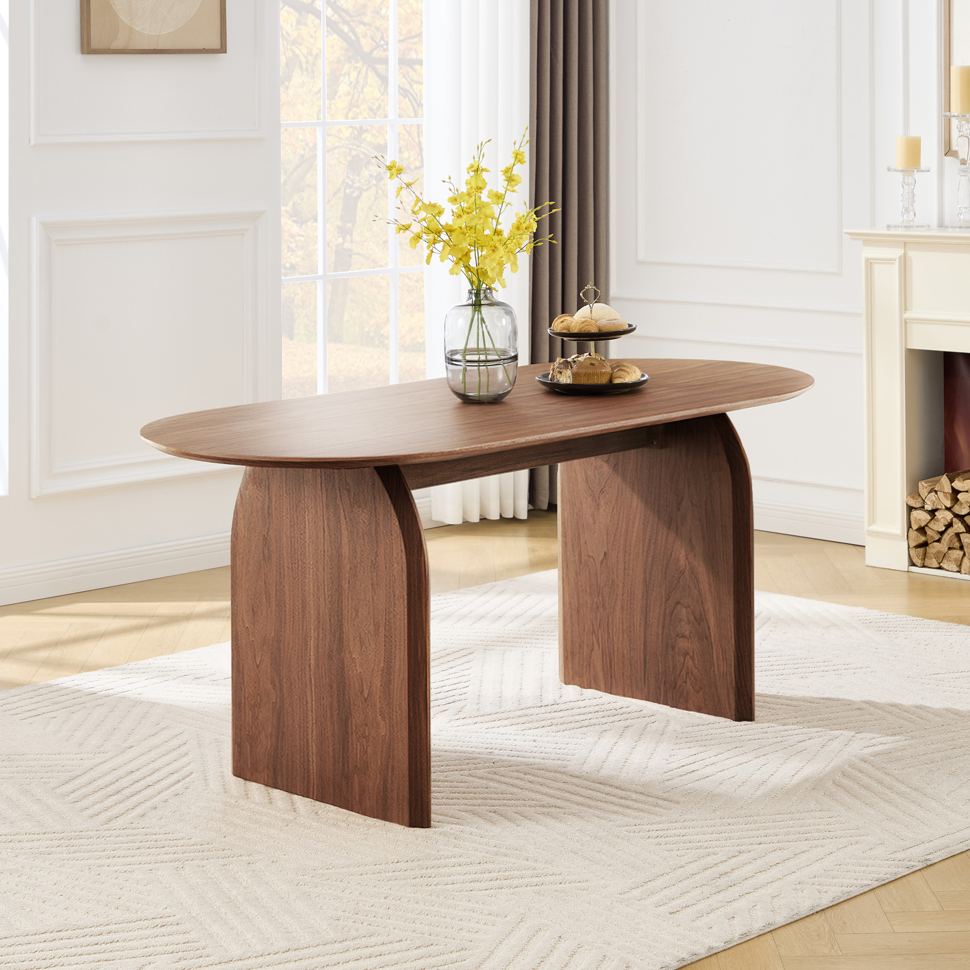 Birch Oval Dining Table Set