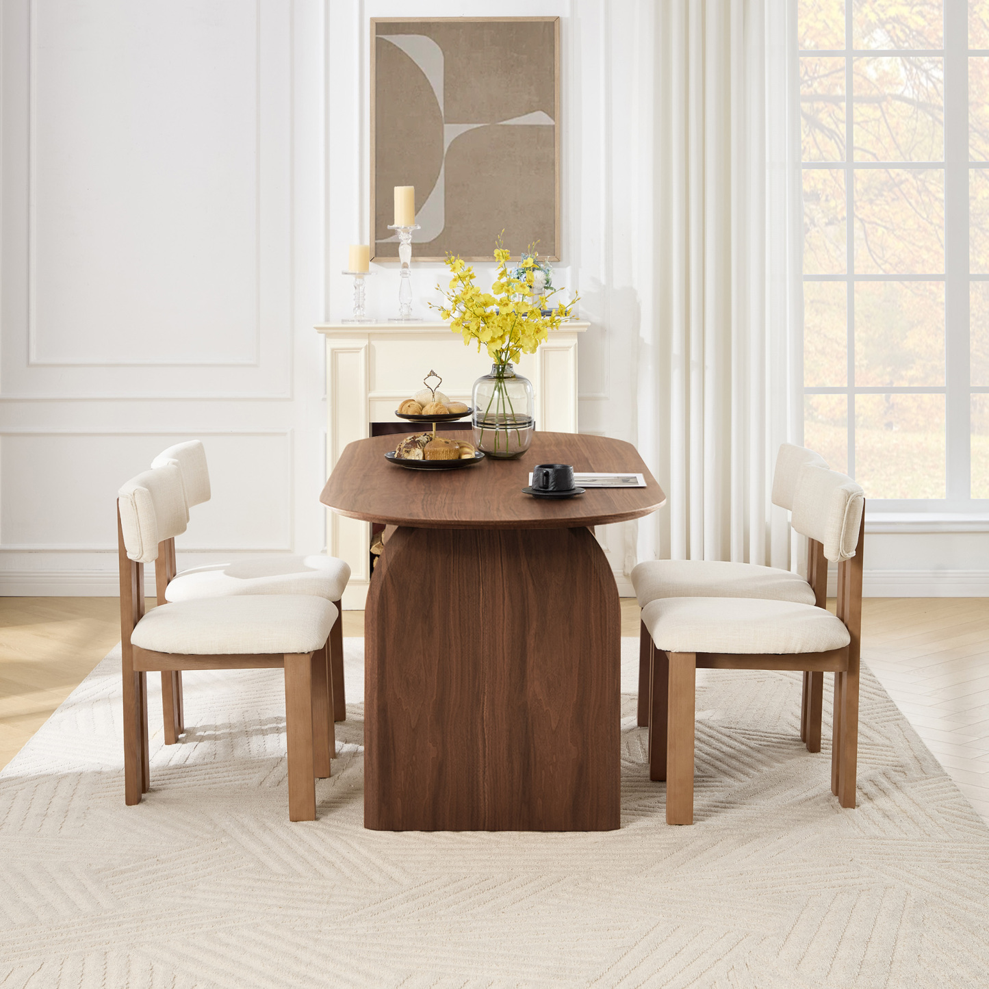 Birch Oval Dining Table Set