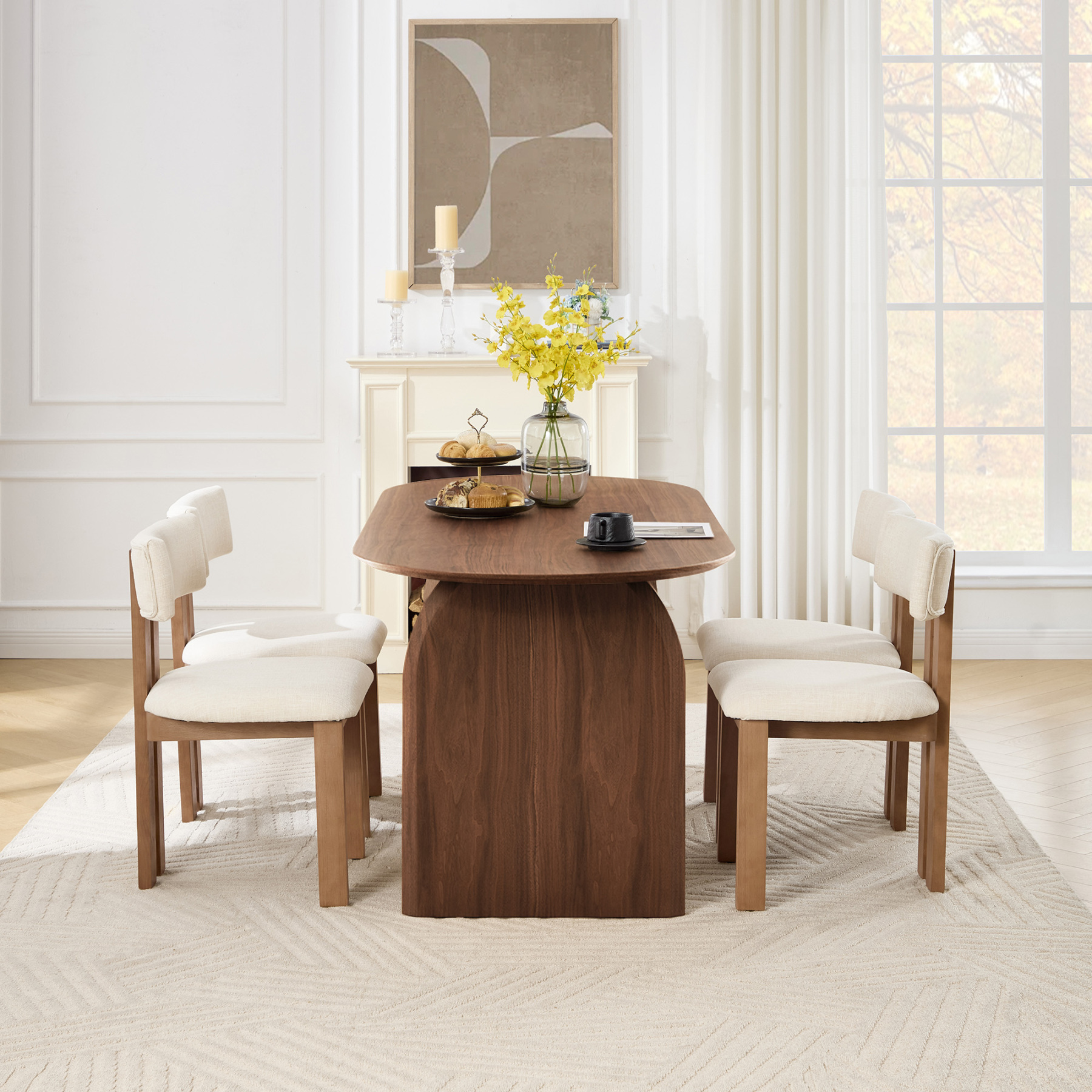 Birch Oval Dining Table Set