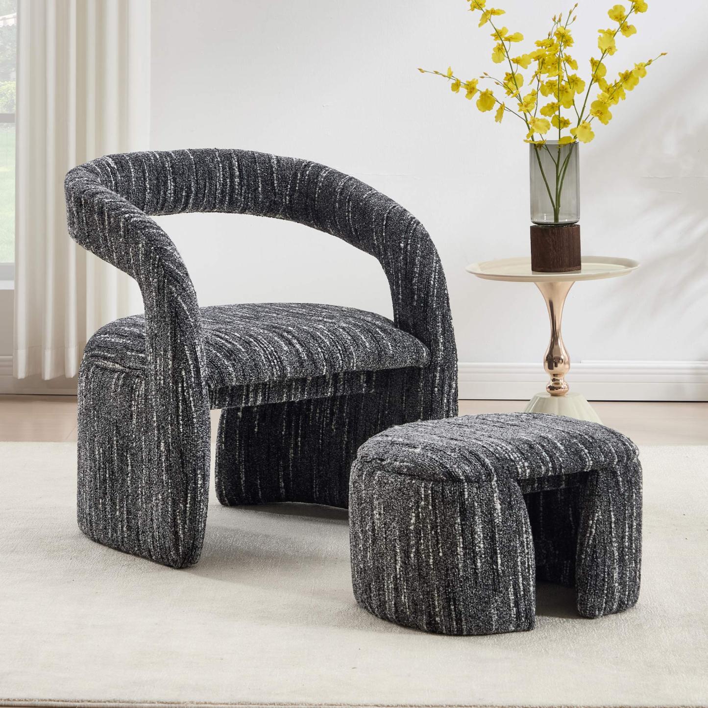 Eva Accent Chair with Ottoman