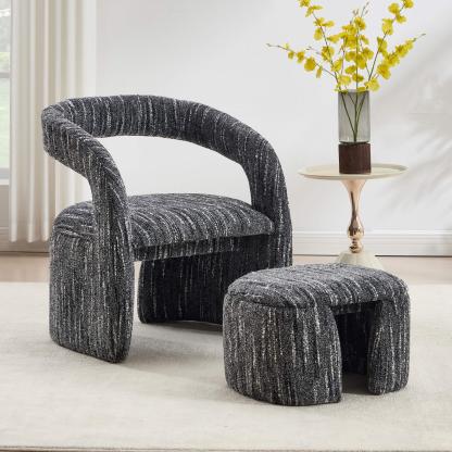 Eva Accent Chair with Ottoman