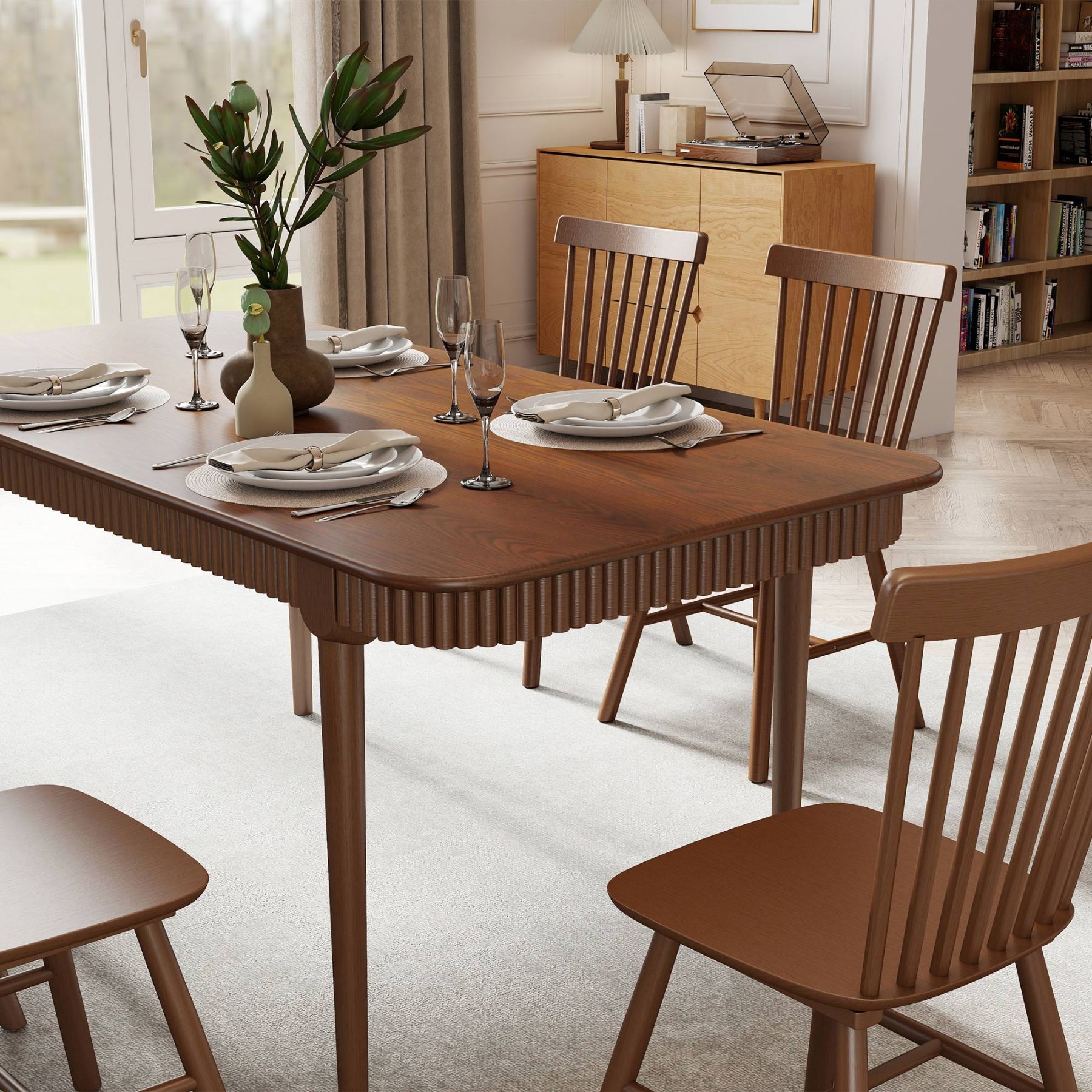 James 63'' Rectangular Dining Table Set for 4-6